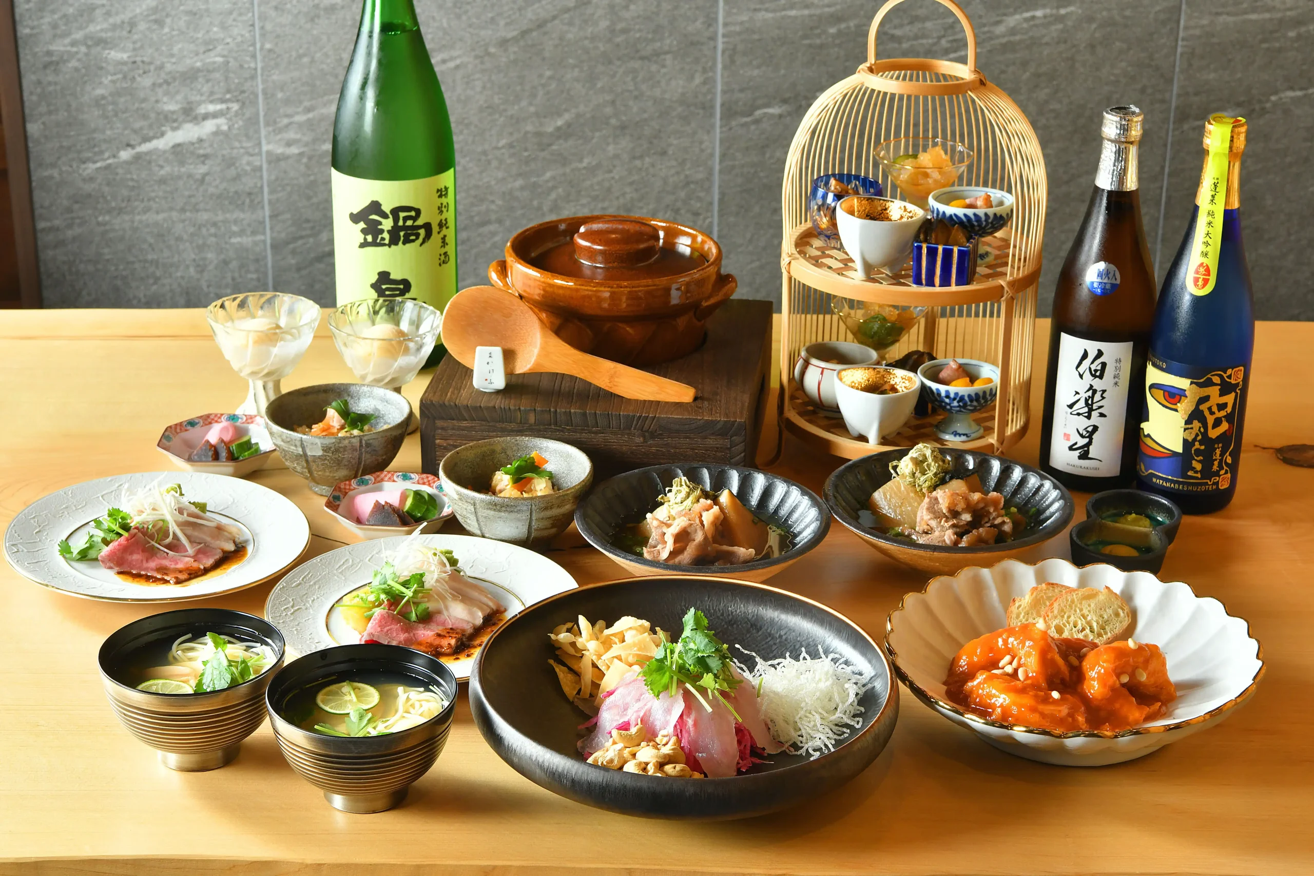 北新地で味わう、素麺か・け・ふのコース料理