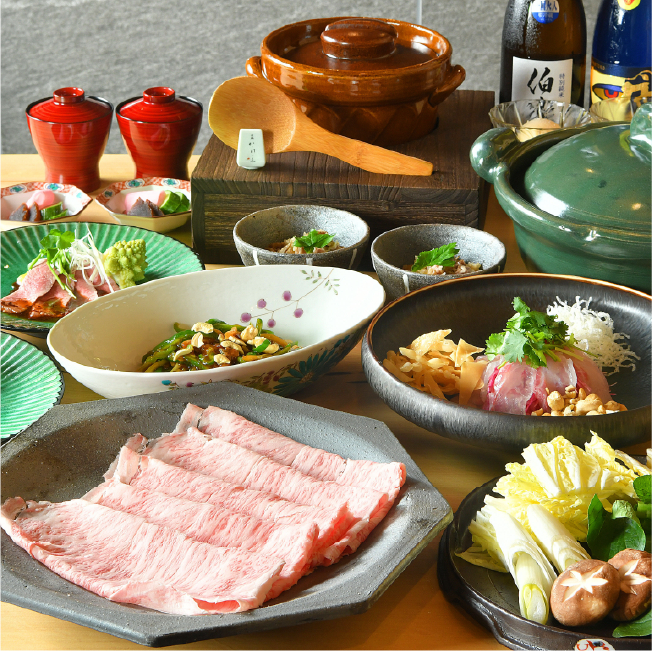 【和牛しゃぶしゃぶコース】よだれはらみや青椒牛肉絲、和牛土鍋ご飯など＜全8品＞ 